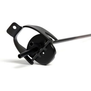 Schwarzer BW Adapter für Metall-Kraftstoffkanister mit zwei Rohren.