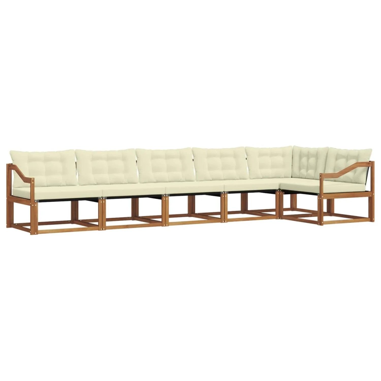 vidaXL Outdoor-Sofagarnitur mit Kissen 6-Tlg Natur und Creme 3369513