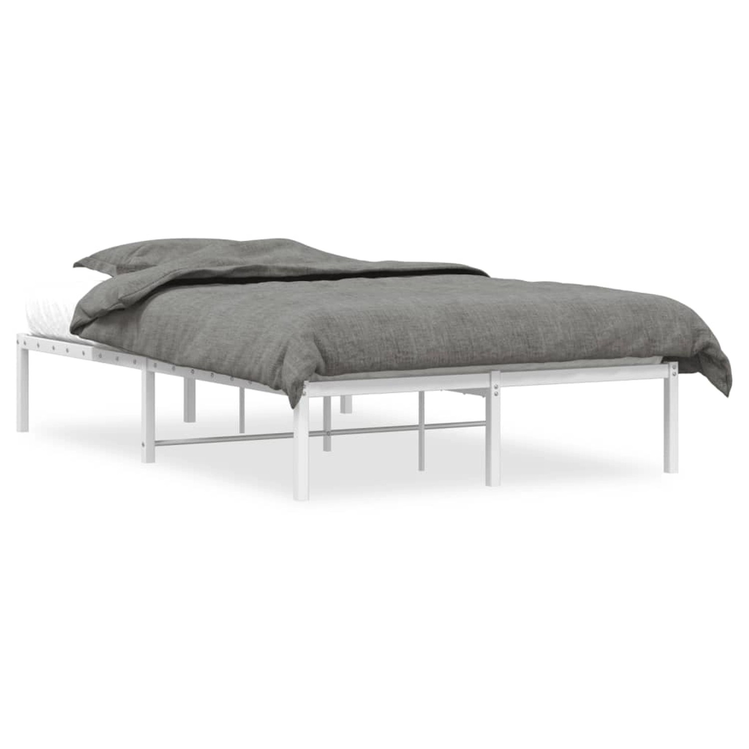 vidaXL Bettgestell Metall Weiß 120x200 cm 373671 günstig online kaufen