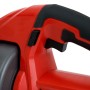 Detailaufnahme: Rote EBERTH Akku-Rohrreinigungsmaschine mit Bedienelementen und schwarzem Griff.