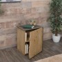 MCW Beistelltisch L76 aus Tannenholz mit offenem Schrankfach im Industrie-Design.