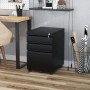 Vinsetto Rollcontainer mit 3 Schubladen Rädern Stahl Schwarz 39 x 48 x 60 cm_2