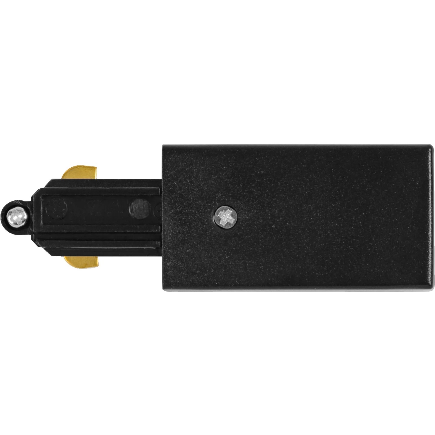 Schwarzer, elektrischer Verbinder (10,4 cm) für Ledvance Schienensysteme.