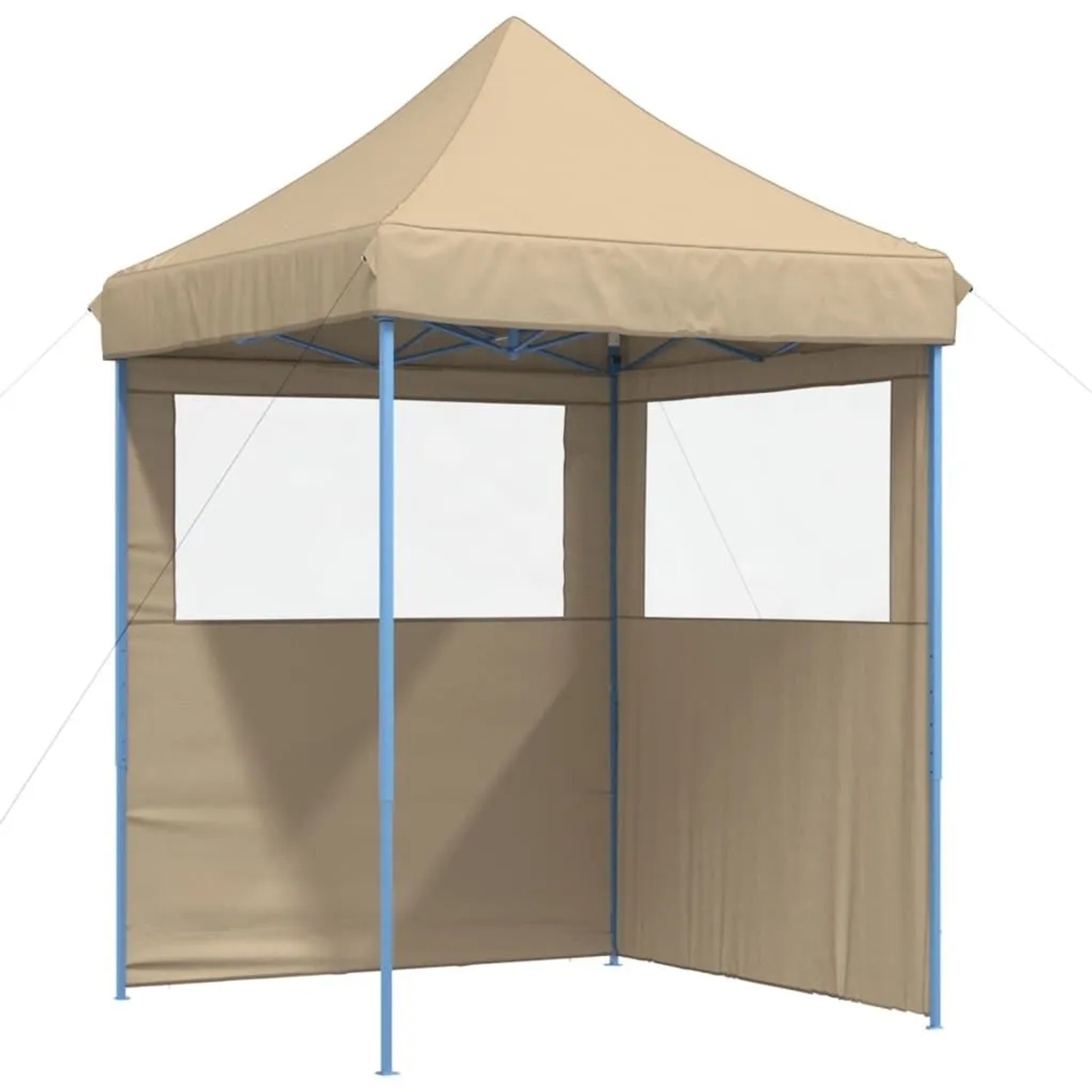 vidaXL Partyzelt Faltbar Pop-Up mit 2 Seitenteilen Beige 4004991