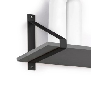 Emuca Satz Träger-Set für Regale in Holz Shelf mit Dreieckiger Form Stahl Schwarz Satz Regalträger-Set