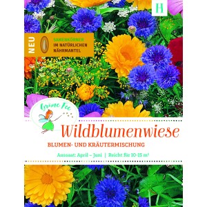 Grüne Fee Easyseed Blumenmischung Wildblumenwiese für bunte Blumenbeete.