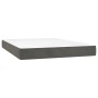 Dunkelgraue vidaXL Boxspringbett-Matratze, 140x200 cm, Samt-Bezug.
