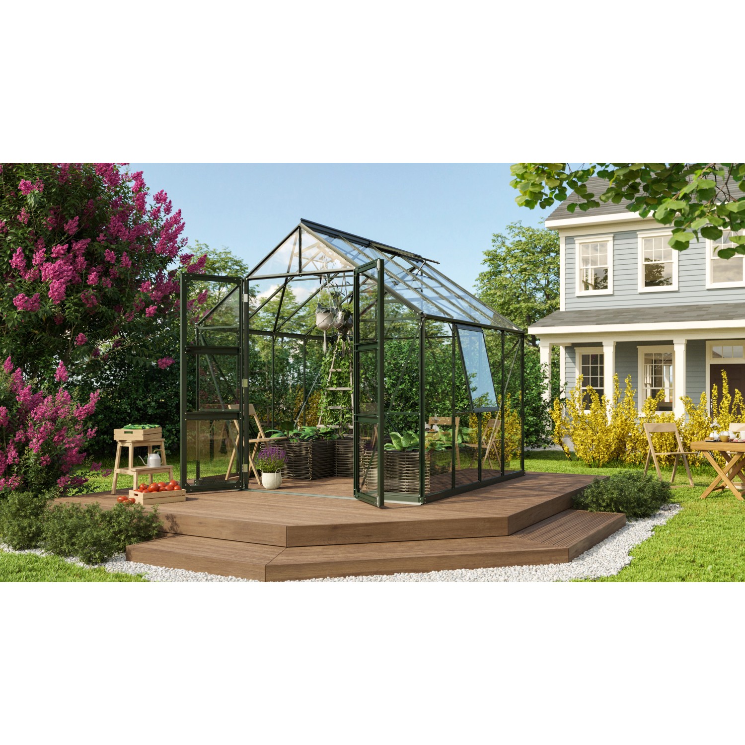 Vitavia Gewächshaus Olymp 6700 ESG Smaragd B 257 cm x T 258 cm günstig online kaufen