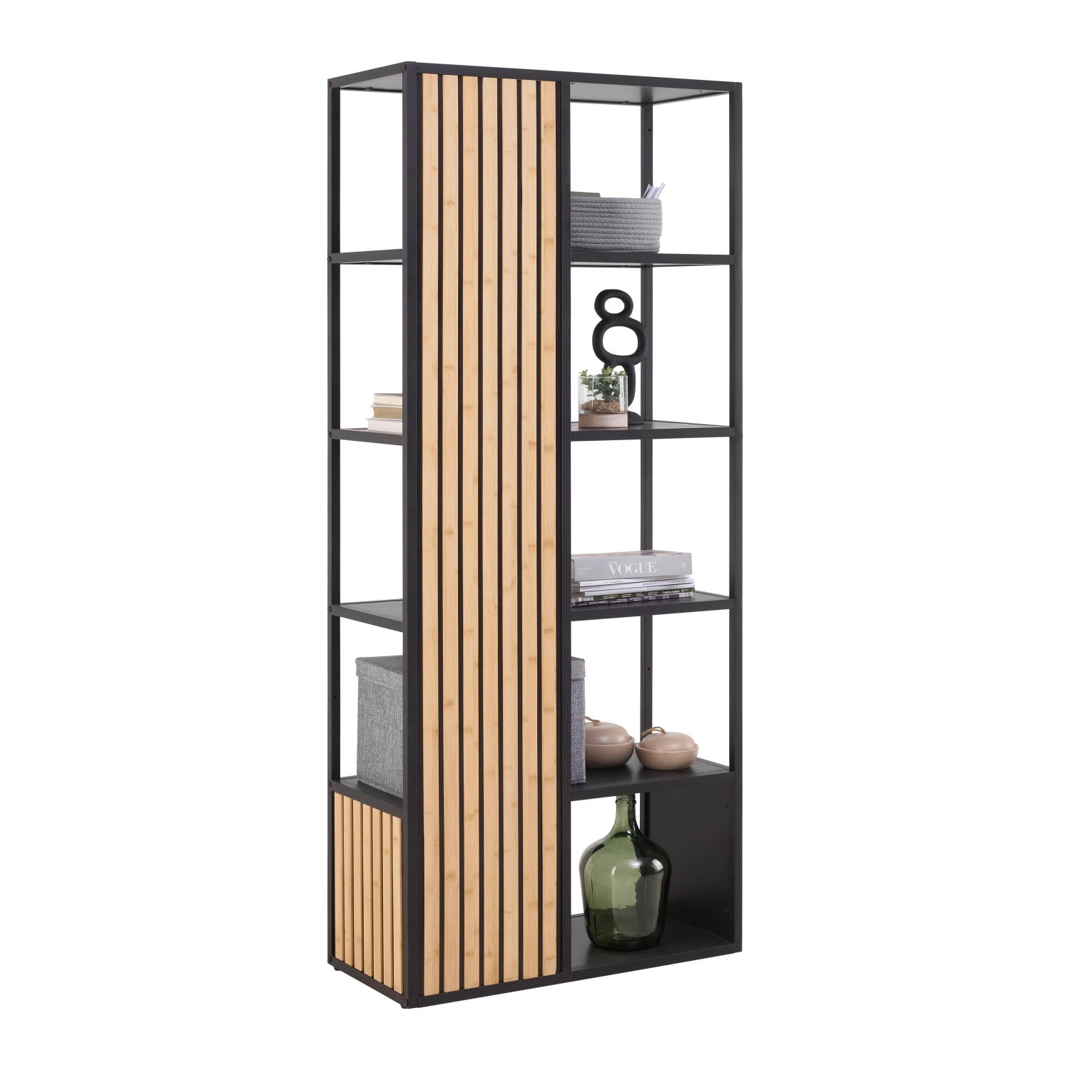 Mömax Regal Panelo Naturfarben/Schwarz