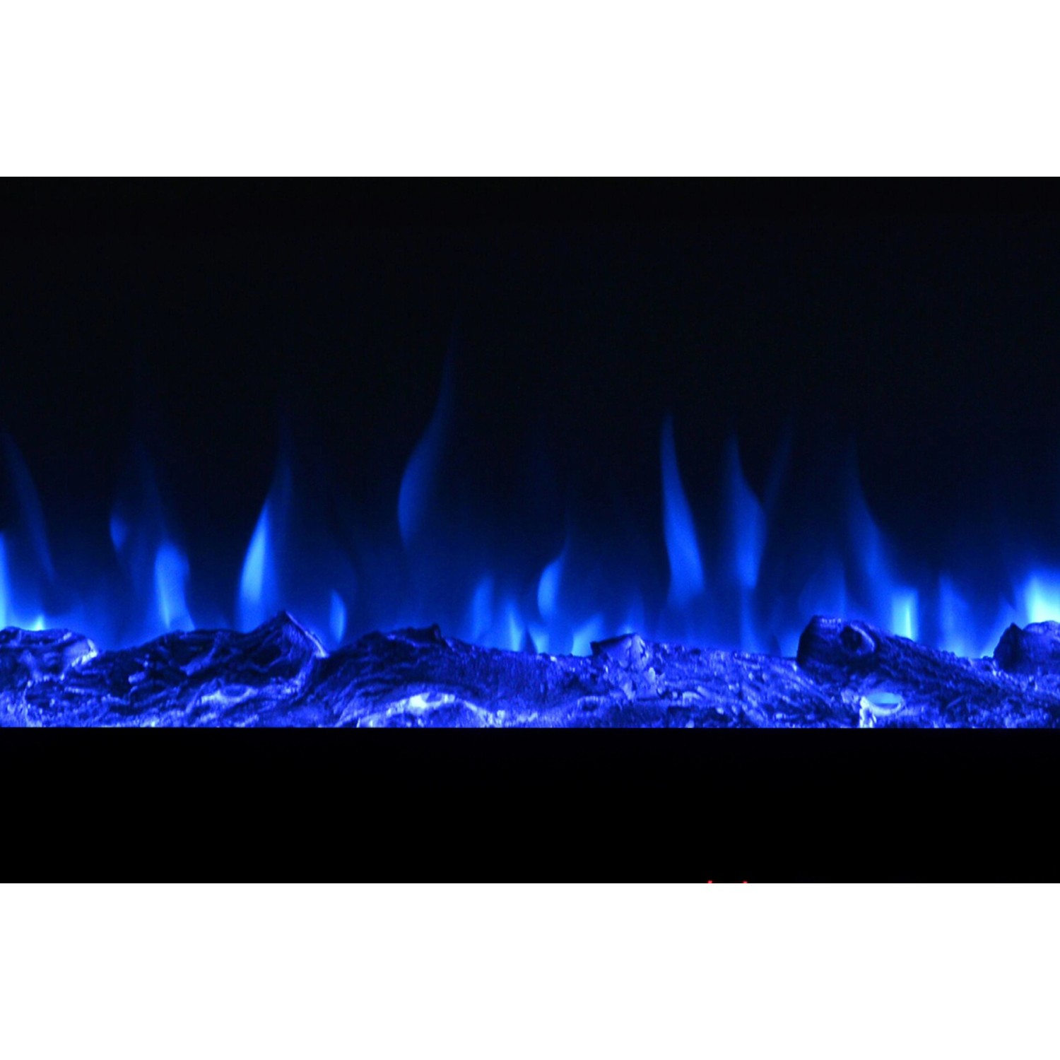 El Fuego LED-Elektrokamin Luzern mit blauem Flammeneffekt.