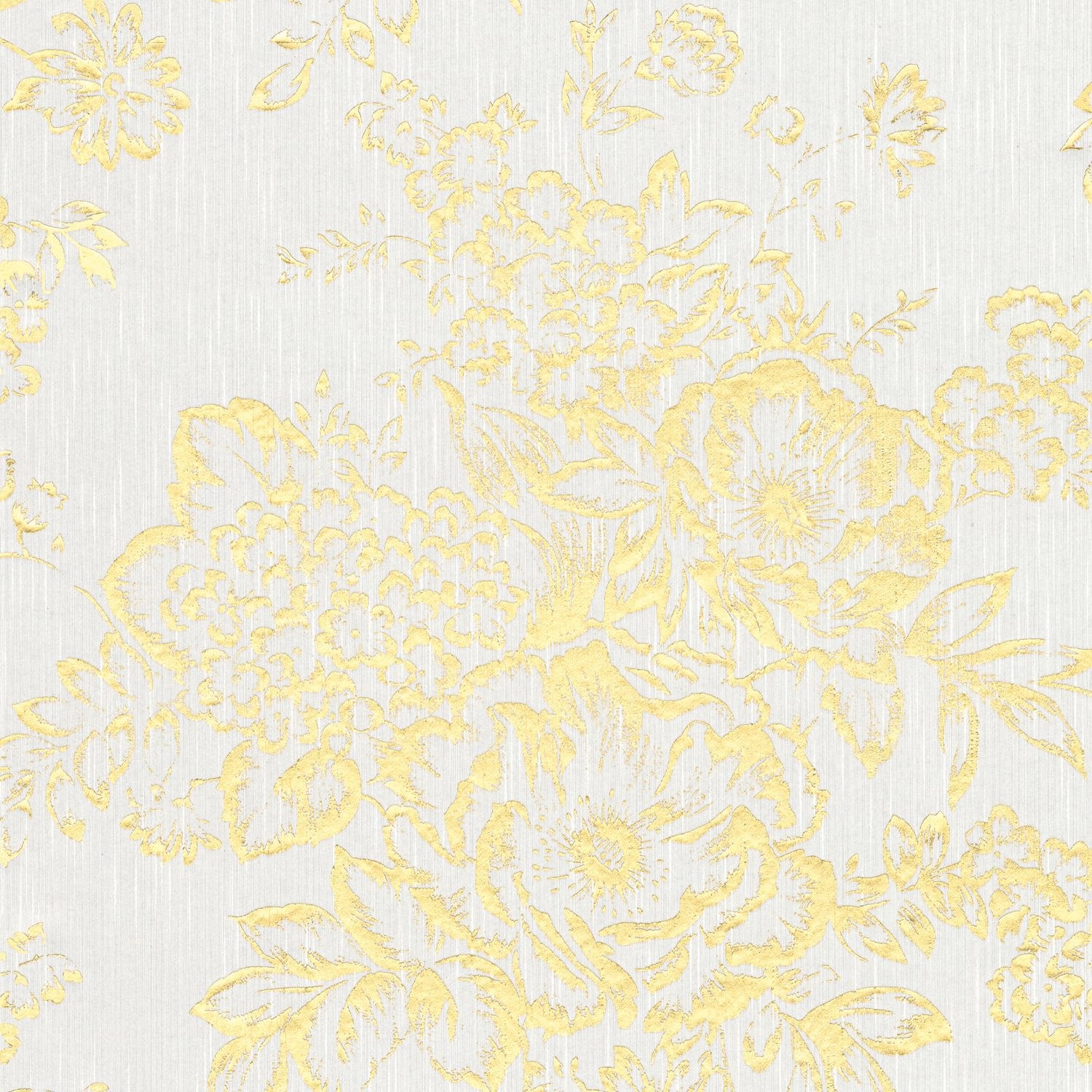 PROFHOME 306571-GU Barock Tapete Blumen dezent Schimmernd Gold Weiß 0,53 m günstig online kaufen