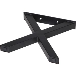 Schwarzes Bankgestell in X-Form, 400x420 mm, für Möbelbau.