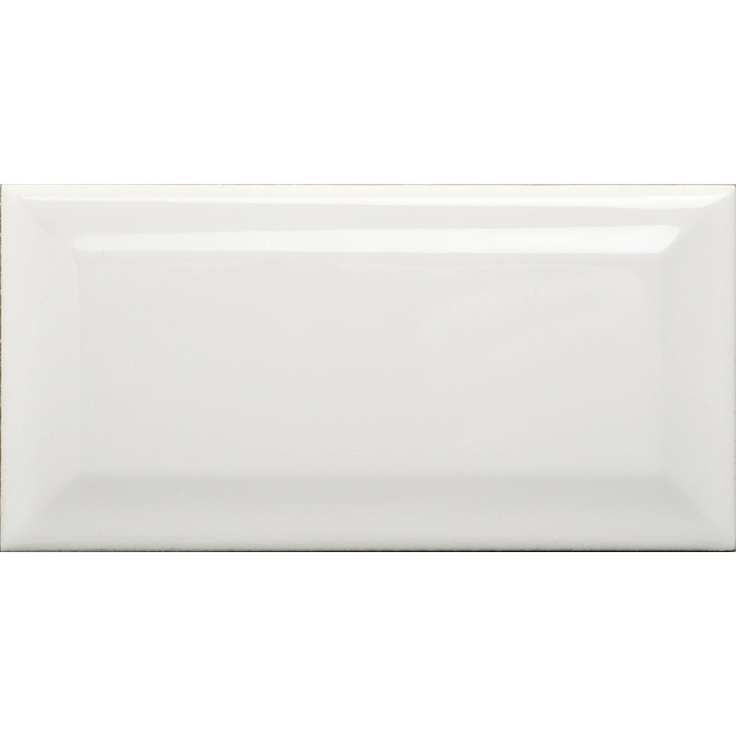 Wandfliese Metro Facette  Weiß Glasiert Glänzend 7,5 cm x 15 cm