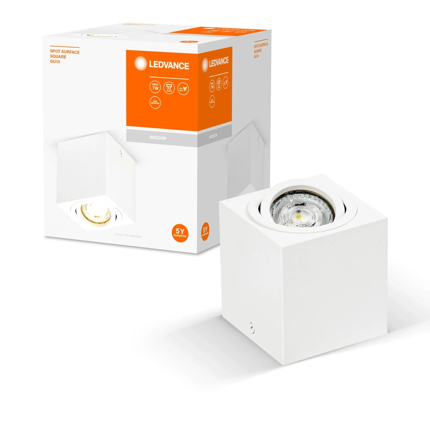 Ledvance Spot, 1-flammig, weiß, 8 cm. Moderner Aufbauspot mit GU10 Fassung. Leuchte für Innenräume.