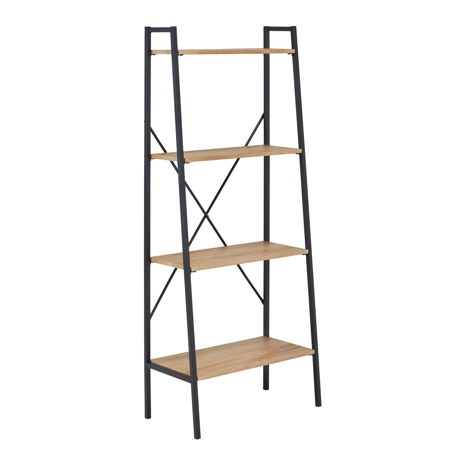 Bessagi Home Standregal Giorgia ca. 60x148 cm Naturfarben/Schwarz MDF