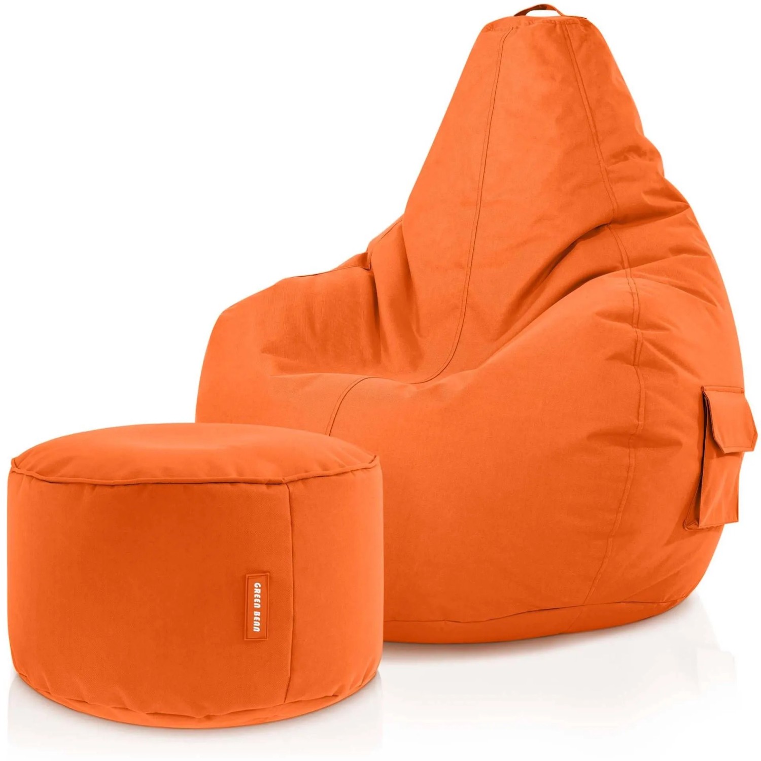 Green Bean Sitzhocker 2er Set Cozy + Stay 70 x 80 x 90 cm Wetterfest Orange