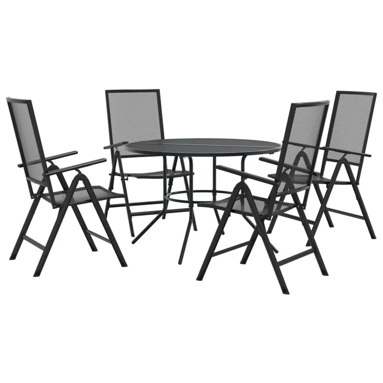 Furnicato Gartenstuhl Set Anthrazit 57 X 61 94 X 84 104 Cm 4 Stühle Und 1 Tisch