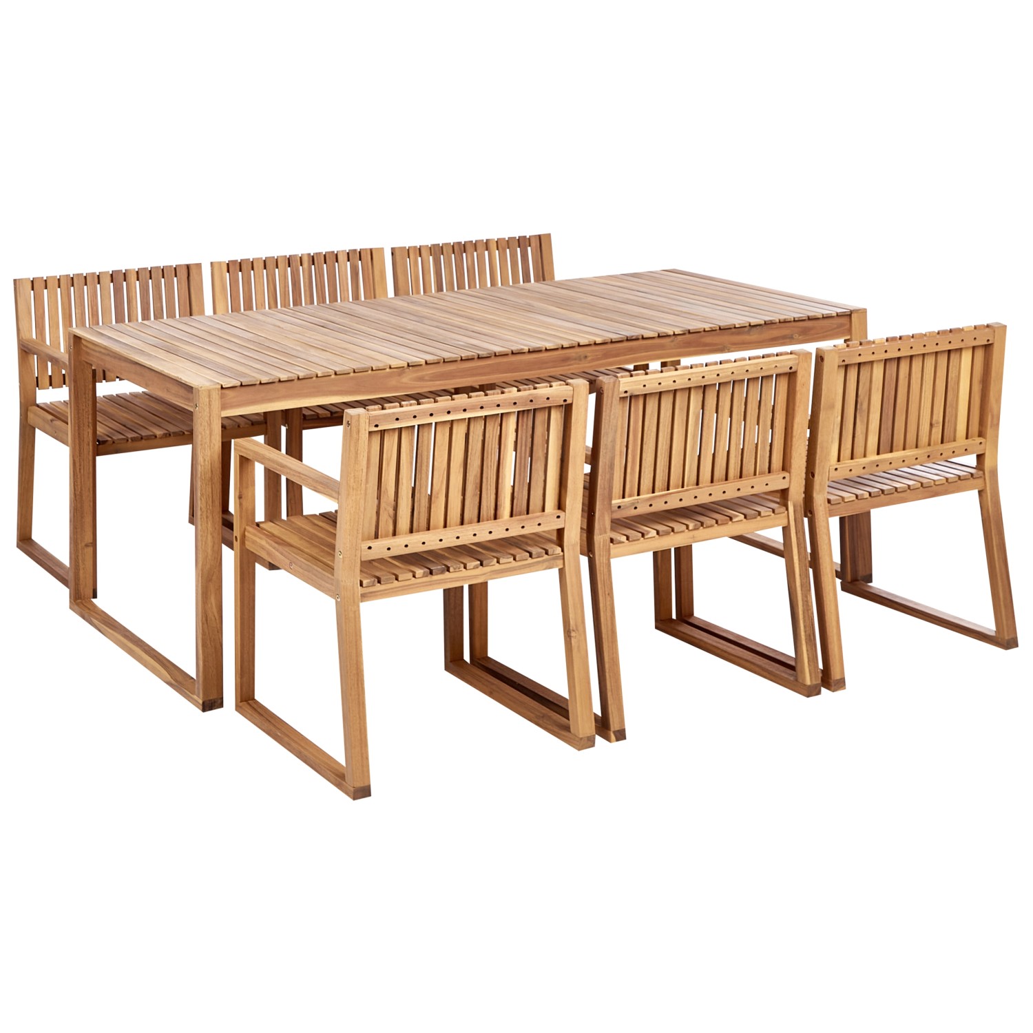 Beliani Gartentisch Set SASSARI II Heller Holzfarbton günstig online kaufen