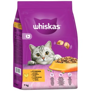 Whiskas Katzen-Trockenfutter Adult mit Huhn 7 kg