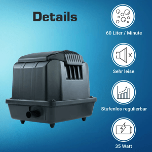 Kerry Electronics Teichbelüfter: Membranpumpe für Sauerstoff, 3600 L/H, leise und effizient.
