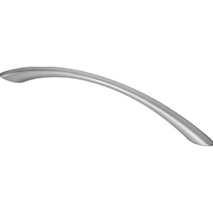 Gebogener Möbelgriff 1042 aus Aluminium, vernickelt und feingeschliffen.