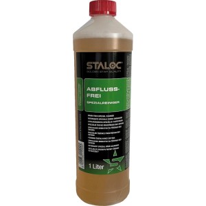 Staloc Abflussfrei Rohrreiniger 1 l Flasche mit rotem Deckel. Spezialreiniger für Abflussrohre.