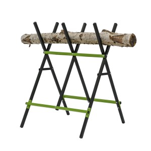 TRUTZHOLM Holzsägebock, klappbar, Stahl pulverbeschichtet, 100 kg Traglast, schwarz/grün.