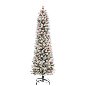 vidaXL Künstlicher Weihnachtsbaum mit 300 LEDs Grün und Weiß 240 cm 3396129
