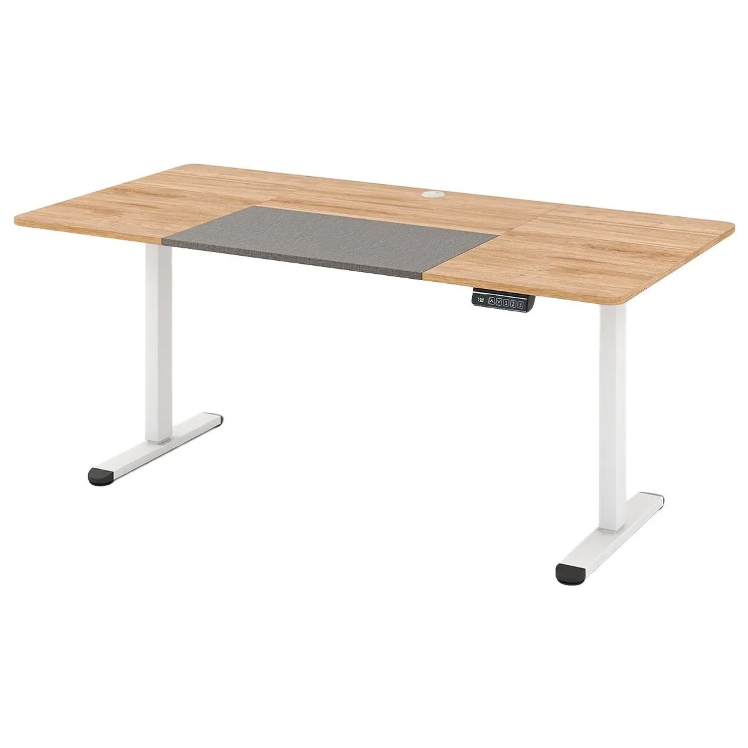 Costway Höhenverstellbarer Schreibtisch 140 x 70 cm Elektrisch Natur günstig online kaufen