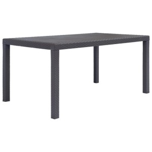 Brauner Furnicato Gartentisch (150x90 cm) in Rattan-Optik aus Kunststoff.
