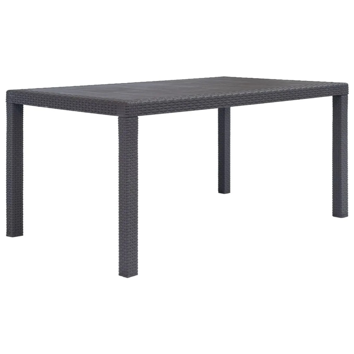 Furnicato Gartentisch Braun 150x90x72 Cm Kunststoff Rattan-optik