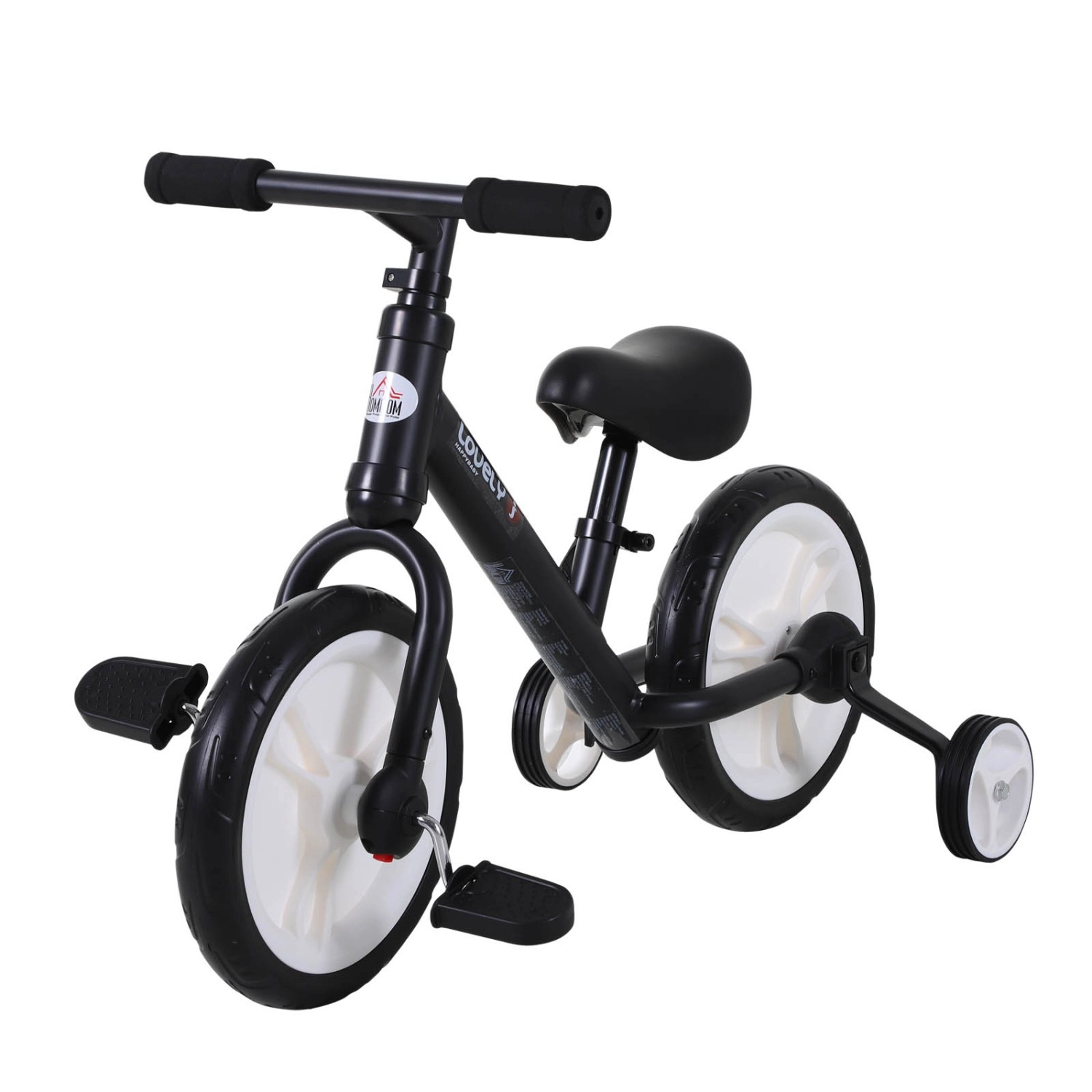 Thumbnail - HOMCOM Kinderfahrrad 2-in-1 mit Stützrädern und Pedalen