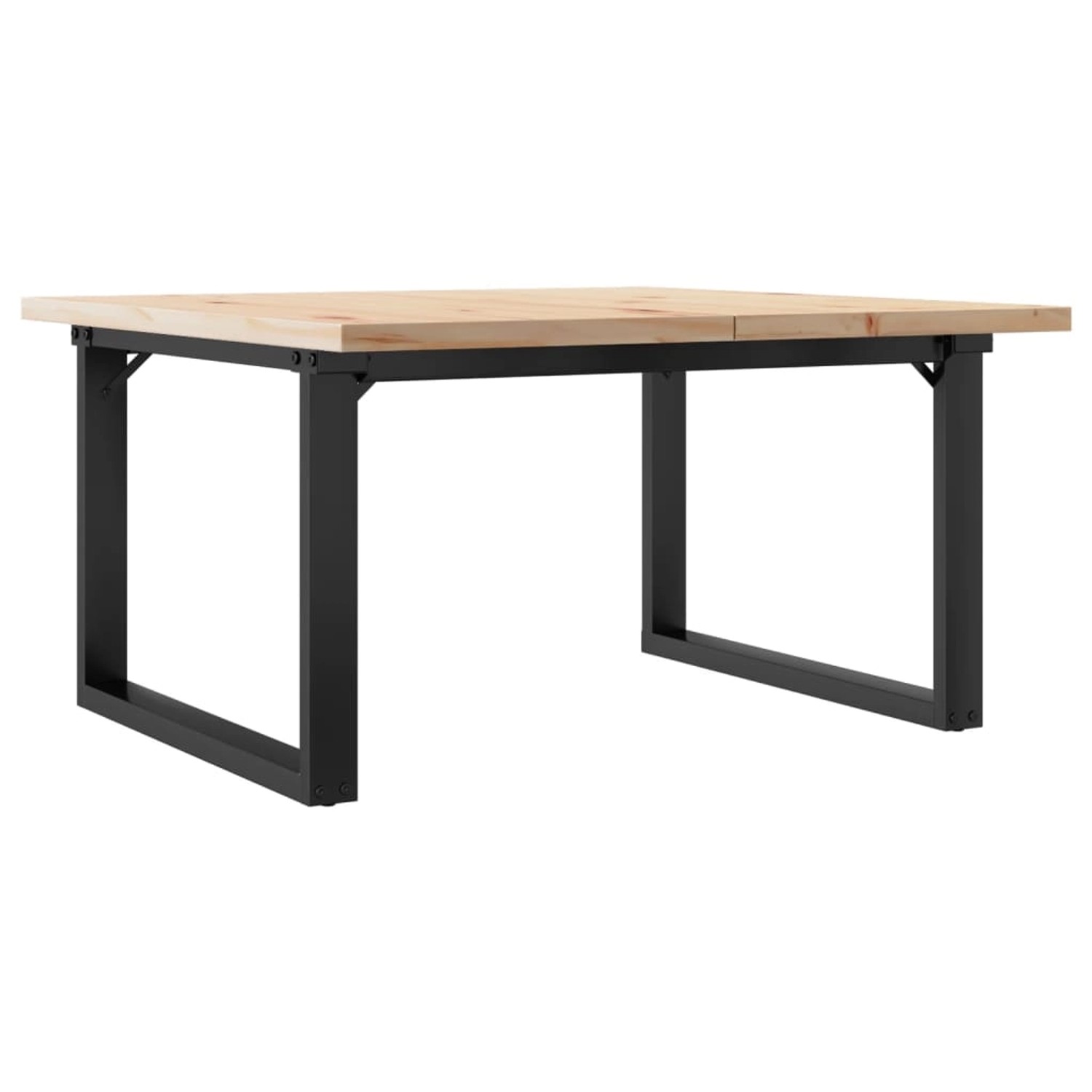 vidaXL Couchtisch O-Gestell 80x80x45,5cm Massivholz Kiefer & Gusseisen günstig online kaufen
