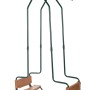 SwingKing Doppel-Schaukelsitz Gondel für Rundholz, grün lackiert mit braunen Kunststoffsitzen.