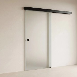 Doorlegro Glasschiebetür Satiniert 900 mm x 2.050 mm Schwarz