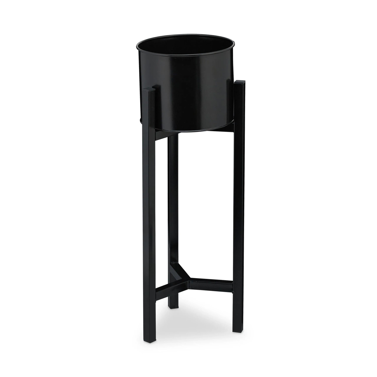 Relaxdays Blumentopfständer Stahl Schwarz 60 cm x 21,5 cm 1,25 kg