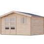 Karibu Holz-Gartenhaus Arosa, unbehandelt, mit Satteldach, 372x282 cm.