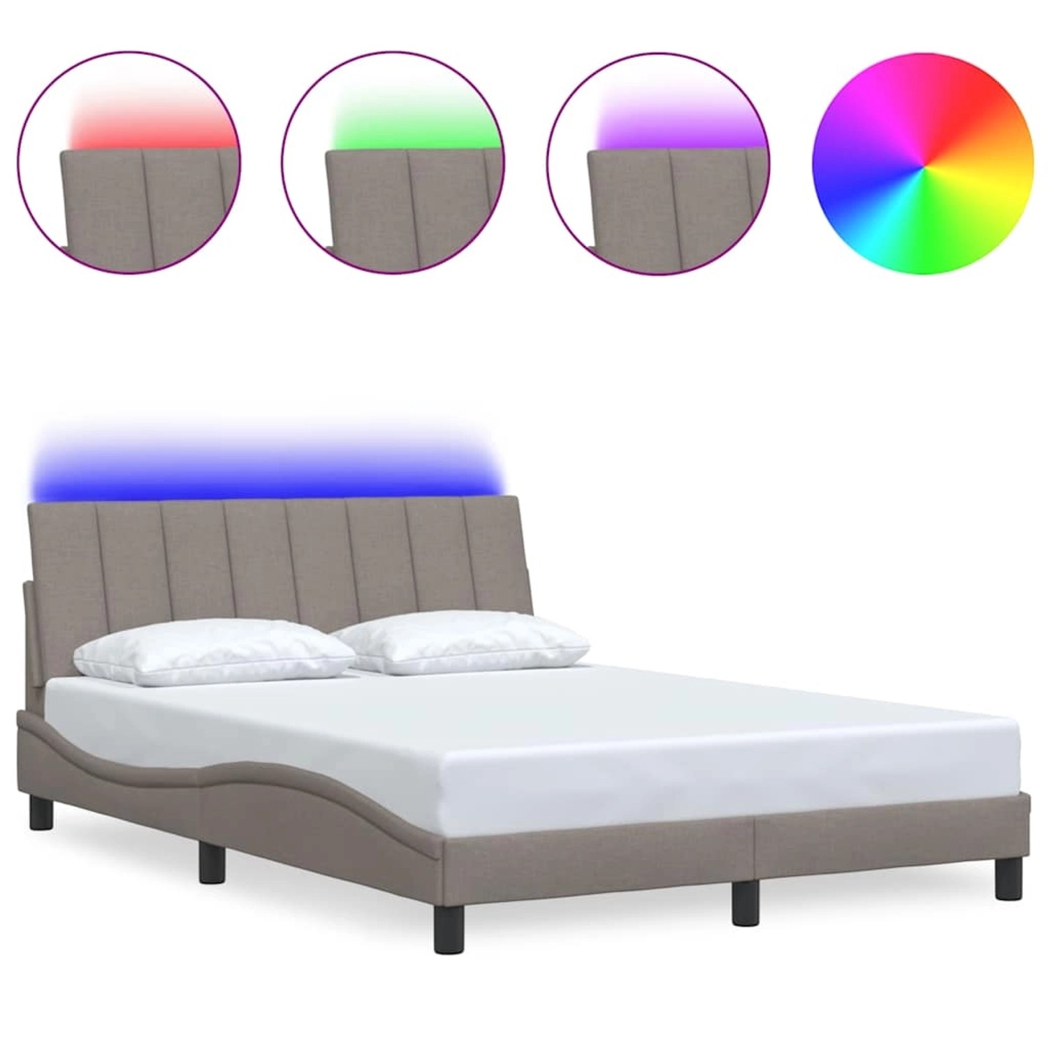 vidaXL Bettgestell ohne Matratze Hanko Taupe 120x200 cm Stoff 3310451 günstig online kaufen