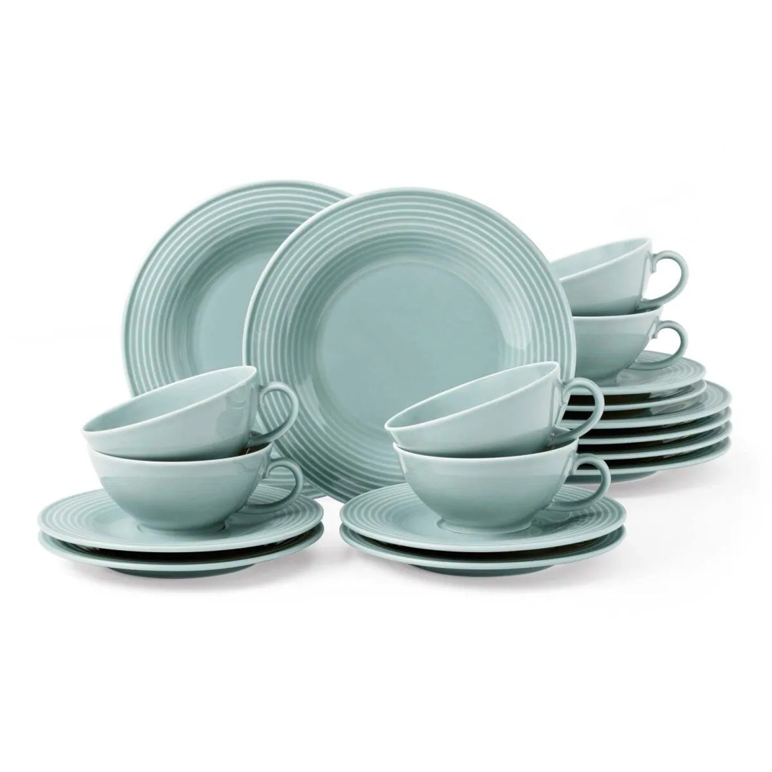 Seltmann Weiden Beat Color Glaze Teeservice 18-teilig Arktisblau