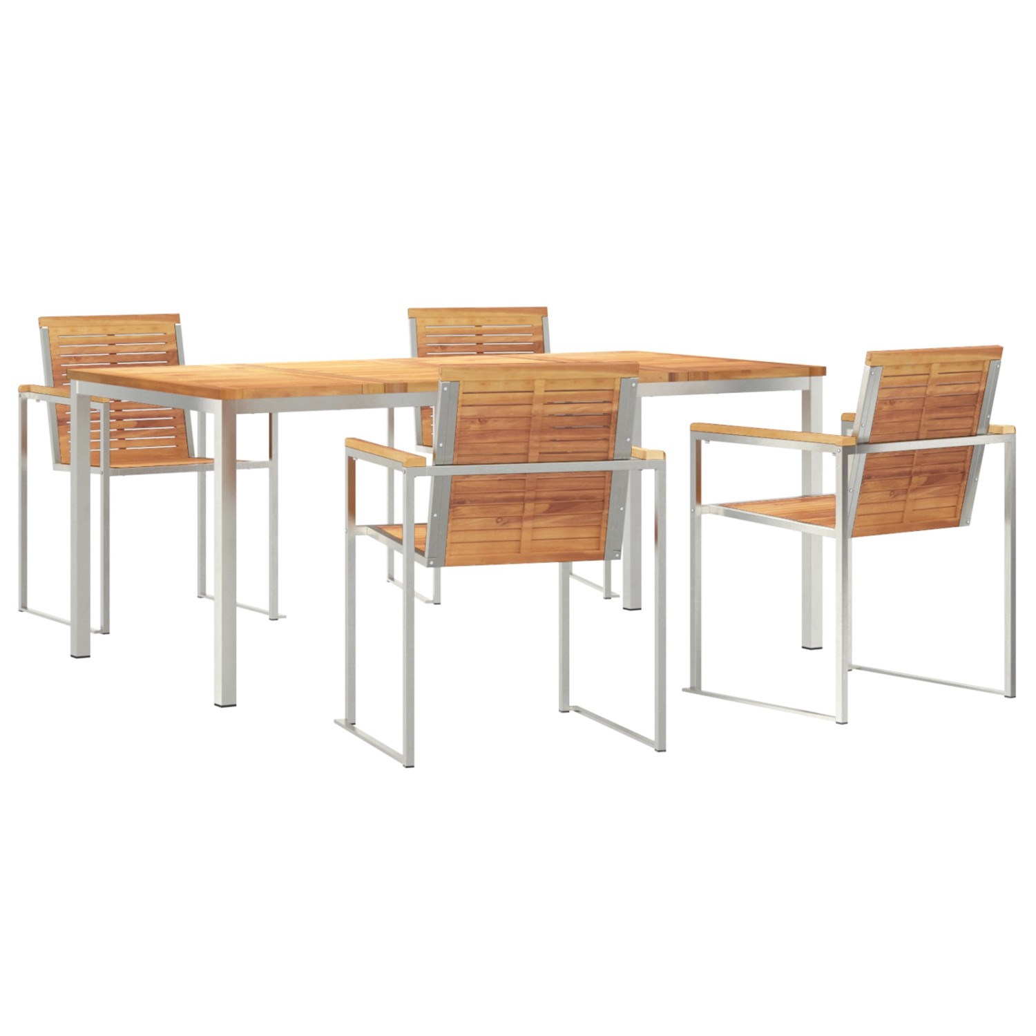 vidaXL 5-Teiliges Garten Esstisch Set aus Massivem Teakholz 3334825 günstig online kaufen