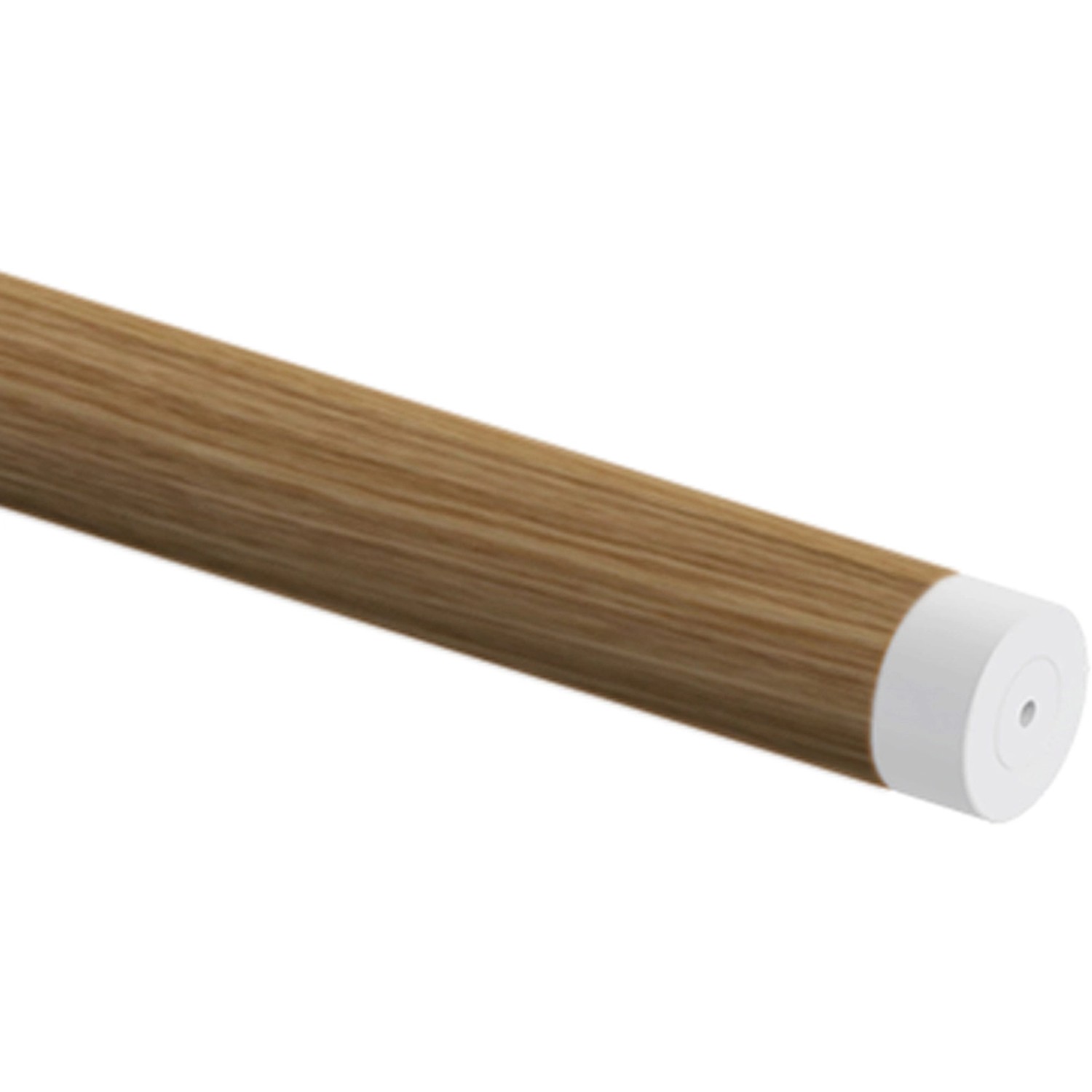 Detailaufnahme: Dolle Brüstungsgeländer Boston Ergänzungsset, Eiche Handlauf mit weißer Endkappe.