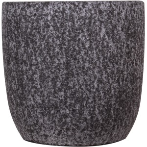 Dunkelgrauer Keramik-Übertopf Vulcano, Ø 17 cm, für Innenräume.