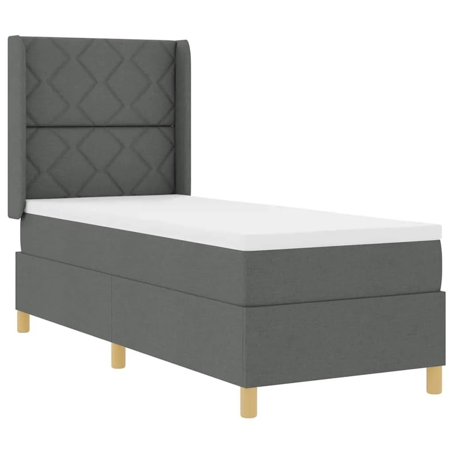 vidaXL Boxspringbett mit Matratze mit Kopfteil Grau 140 x 200 cm Stoff 3343722