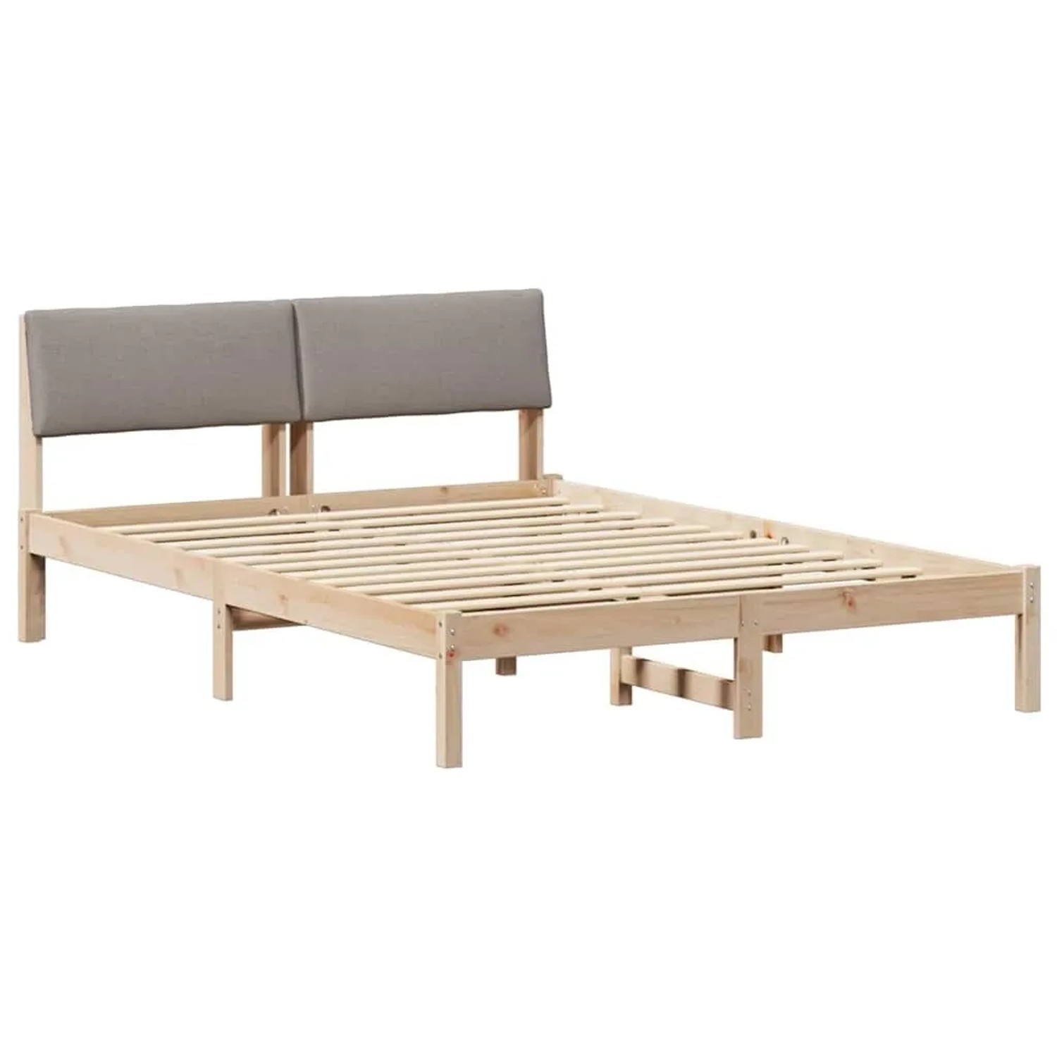 vidaXL Bettgestell Braun und Taupe 135 x 190 cm Massivholz Kiefer 878552 günstig online kaufen