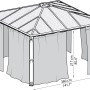 Palram Canopia Vorhangset für Pavillons, anthrazit, mit Reißverschlusstür. Zubehör für Lauben.