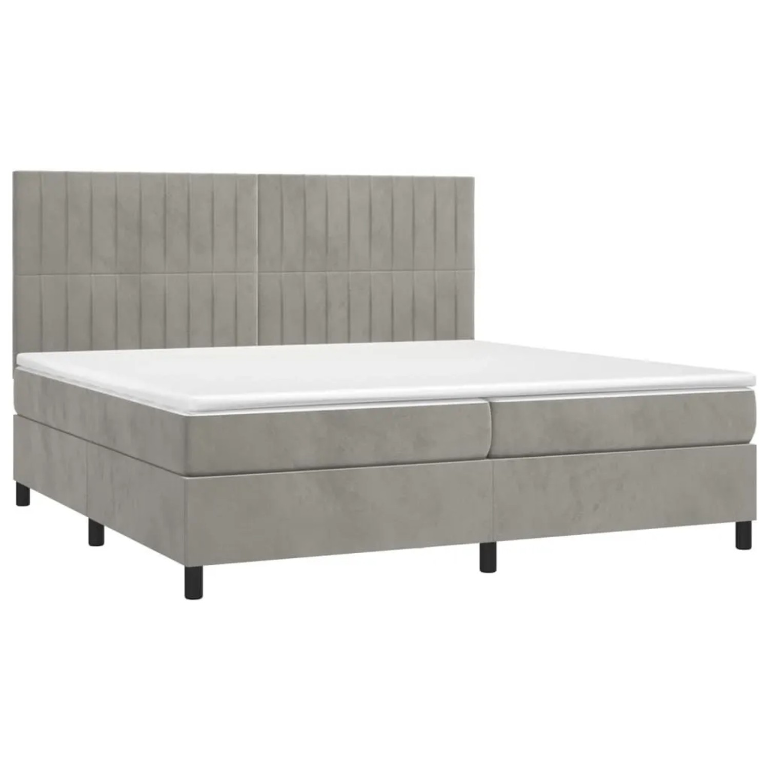 vidaXL Boxspringbett mit Matratze & LED Hellgrau 200x200 cm Samt 3136263 günstig online kaufen