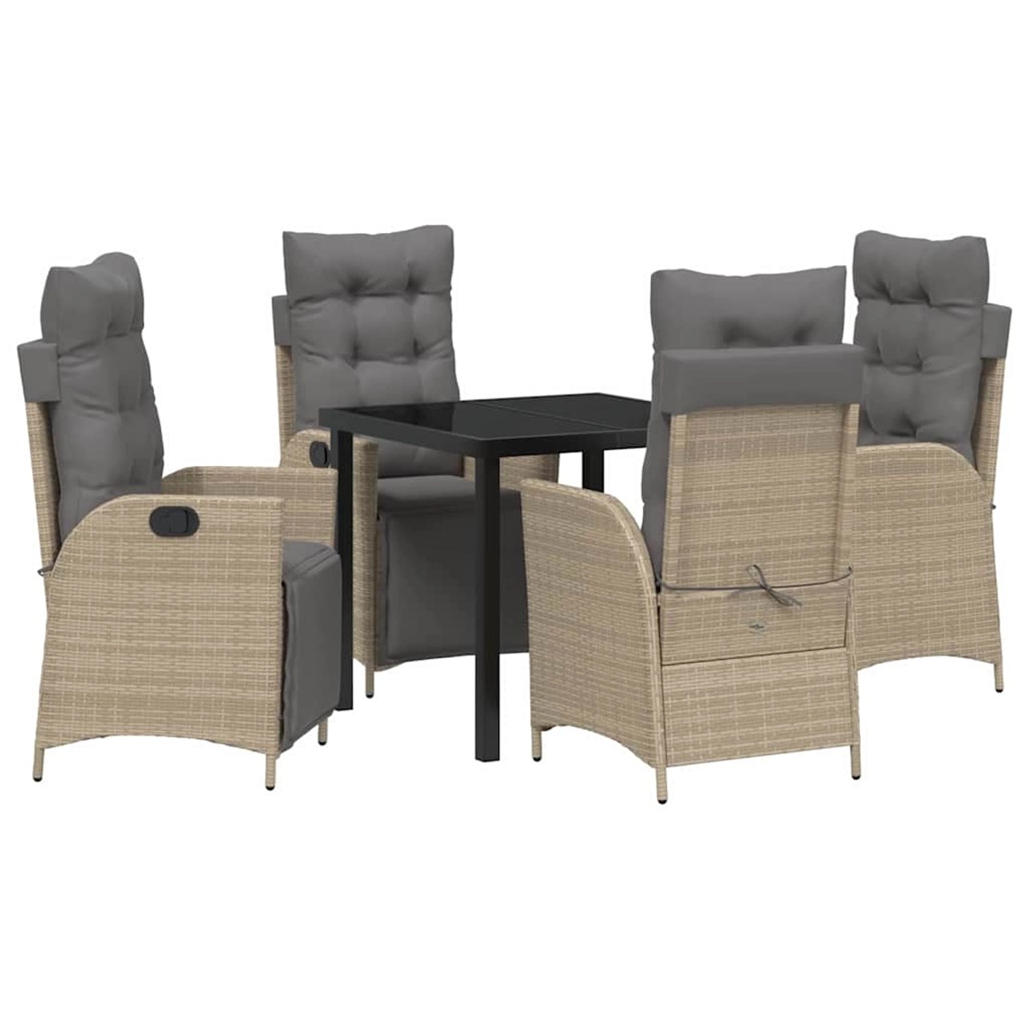 vidaXL Garten Essgruppe 5-Tlg Beige Poly Rattan 3380562 günstig online kaufen