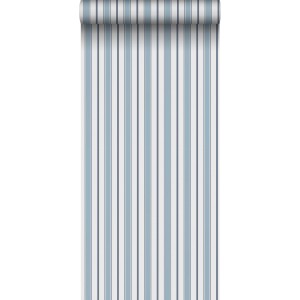 Sanders & Sanders Tapete Streifen Blau und Grau 53 cm x 10.05 m