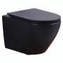 Glasdeals Wand-WC, spülrandlos, mit SoftClose Sitz, matt-schwarz.