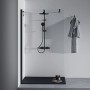 Ideal Standard Ceratherm T25+ Duschsystem in Schwarz Matt mit Regen- und Handbrause.